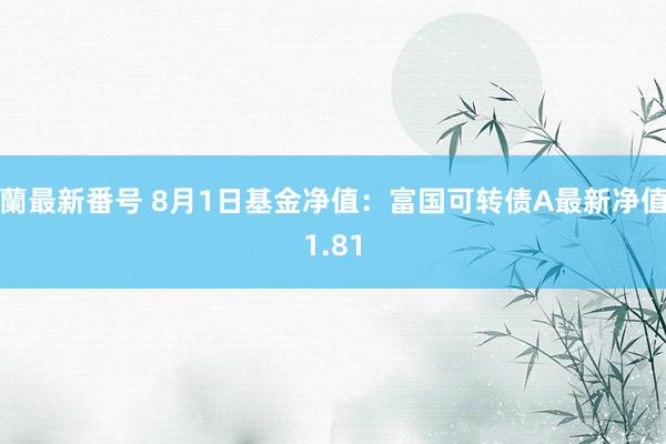 蘭最新番号 8月1日基金净值：富国可转债A最新净值1.81