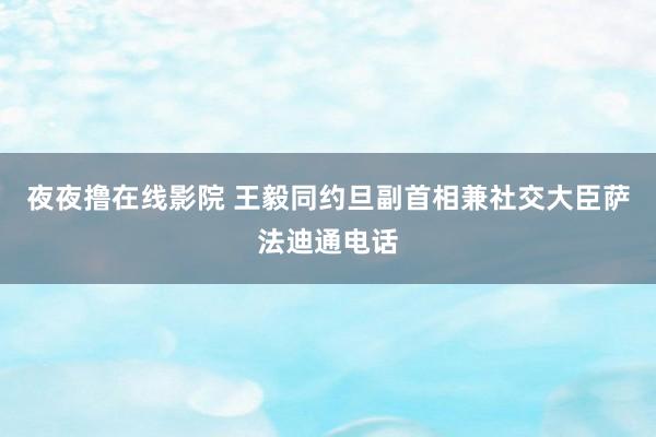 夜夜撸在线影院 王毅同约旦副首相兼社交大臣萨法迪通电话