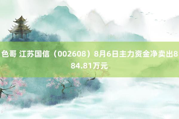 色哥 江苏国信（002608）8月6日主力资金净卖出884.81万元