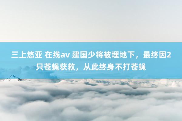 三上悠亚 在线av 建国少将被埋地下，最终因2只苍蝇获救，从此终身不打苍蝇