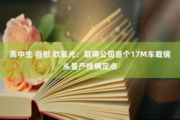 高中生 自慰 欧菲光：取得公司首个17M车载镜头量产技俩定点