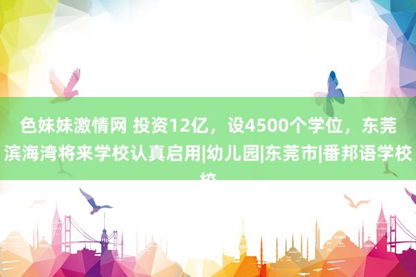 色妹妹激情网 投资12亿，设4500个学位，东莞滨海湾将来学校认真启用|幼儿园|东莞市|番邦语学校